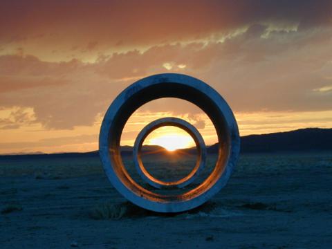 Nancy Holt, Sun Tunnels, 1973, Great Basin Desert, Utah. Dia Art Foundation with support from Holt/ Smithson Foundation. © Holt/Smithson Foundation and Dia Art Foundation, VAGA at Artists Rights Society © ZCZ Films.