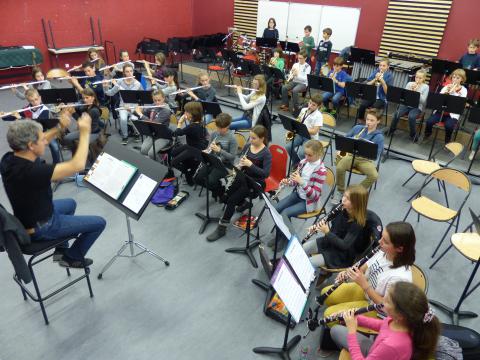 l'orchestre d'harmonie en répétition