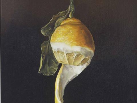 Till Rabus, Acrobatic Still Life 10, 2020, Huile sur toile, 45 x 27 cm, Collection privée © Till Rabus